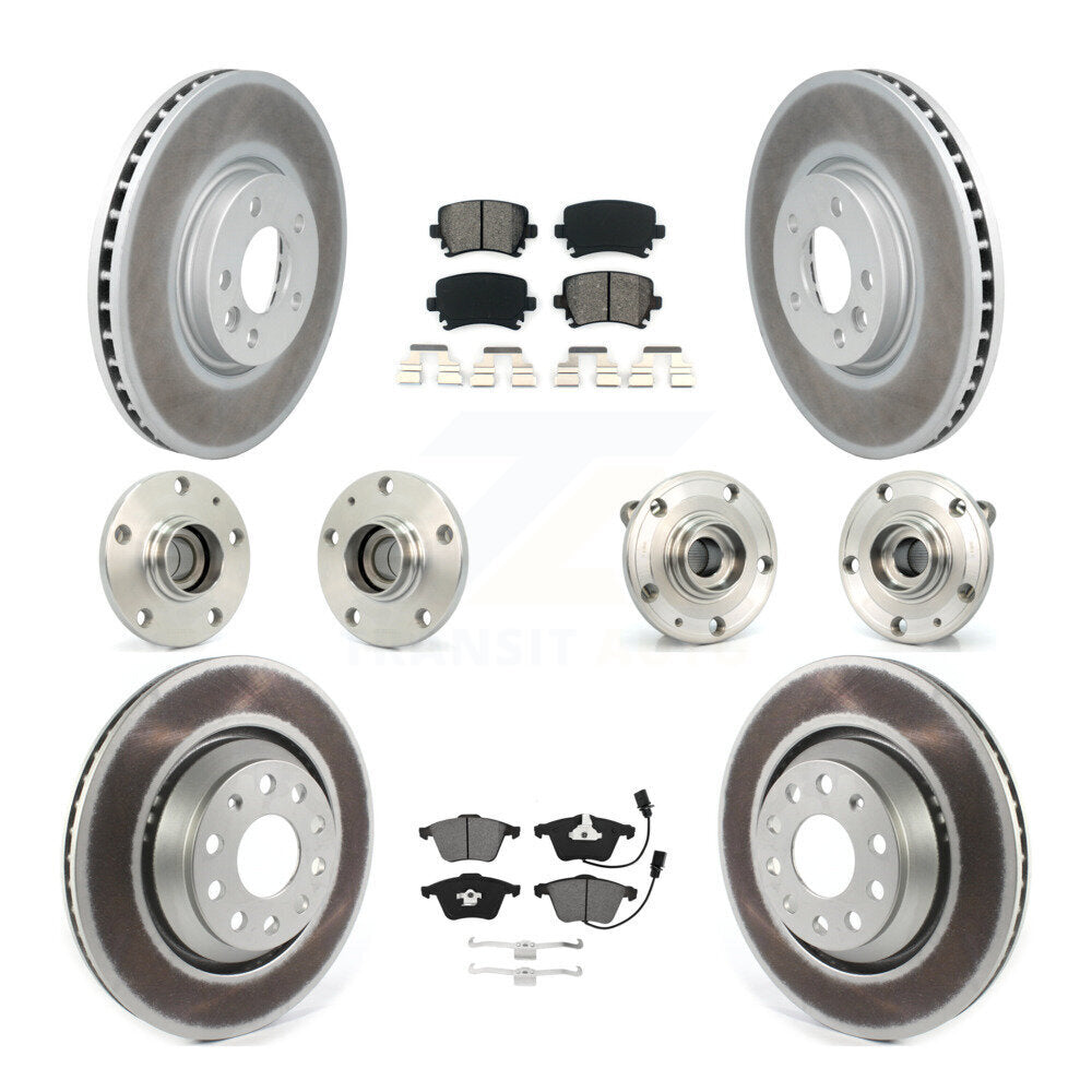 Kit de plaquettes de rotor de frein à disque revêtues de roulement de moyeu avant et arrière (10 pièces) pour Volkswagen C