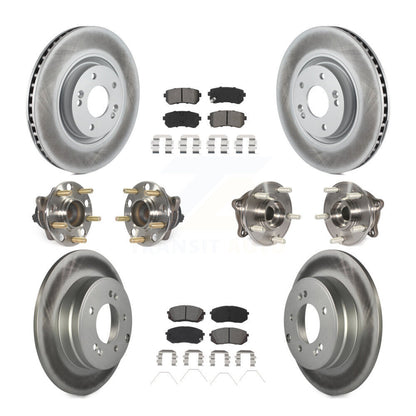 Kit de rotor et de plaquettes de frein à disque revêtus de roulement de moyeu avant et arrière (10 pièces) pour Kia Optim