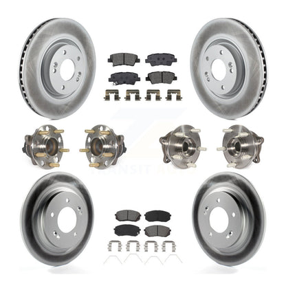 Kit de rotor et de plaquettes de frein à disque revêtus de roulement de moyeu avant et arrière (10 pièces) pour Kia Optim