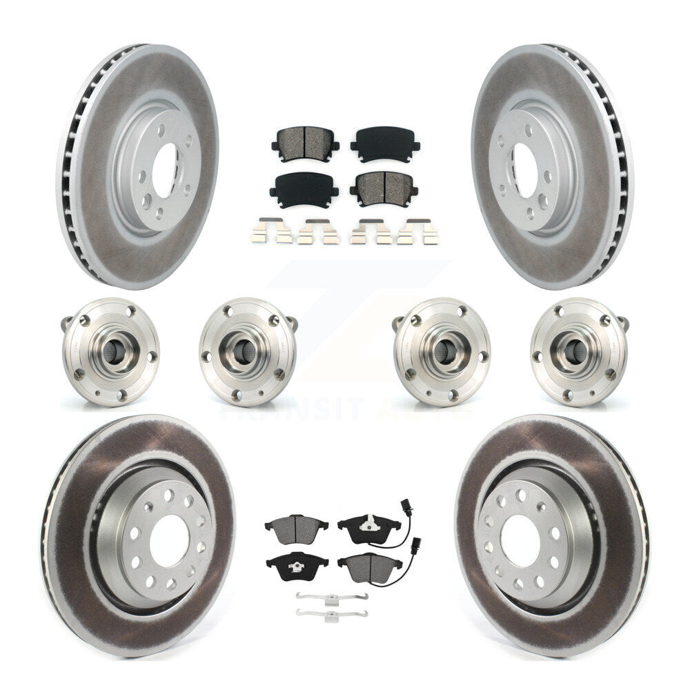 Kit de plaquettes de rotor de frein à disque revêtues de roulement de moyeu avant et arrière (10 pièces) pour Volkswagen C