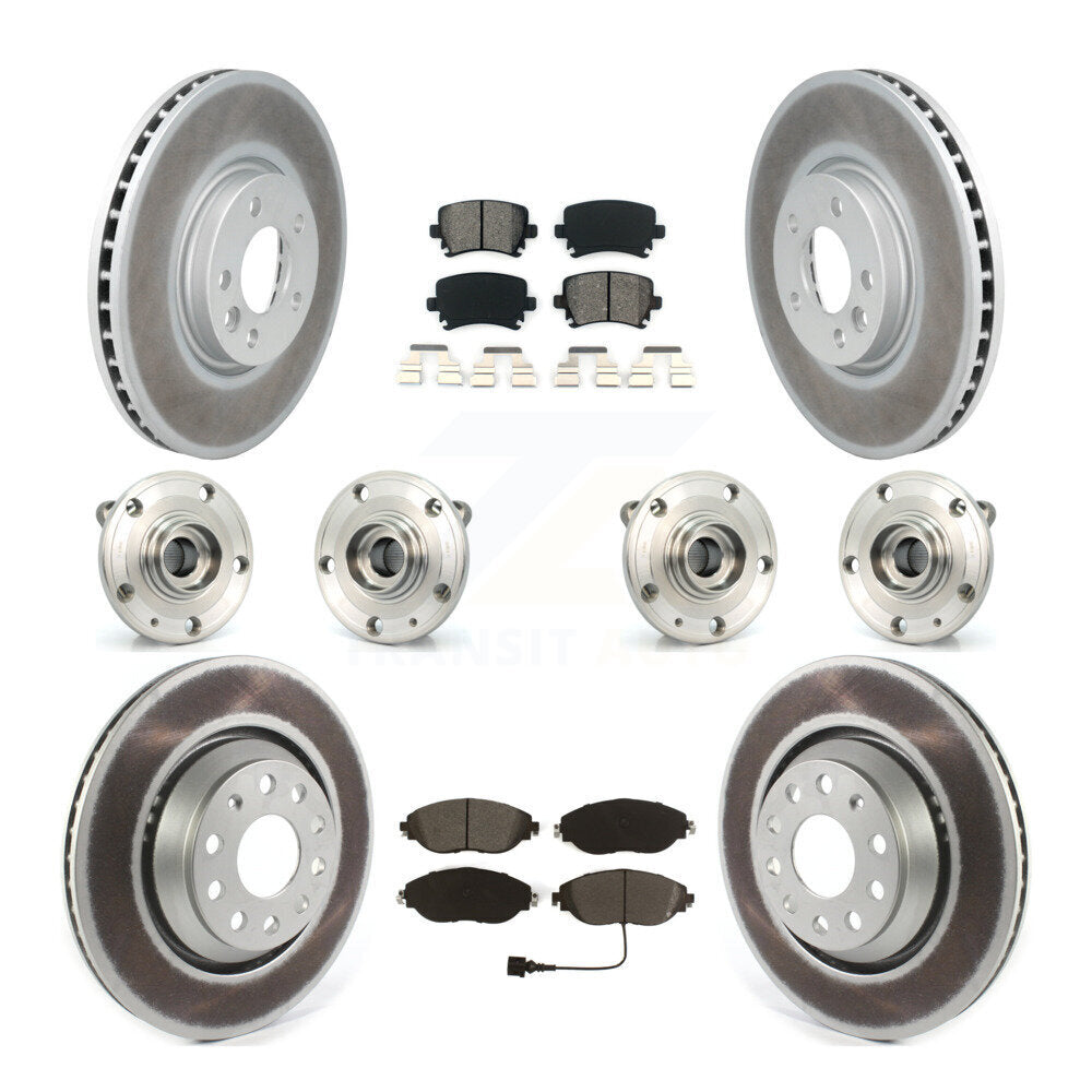 Kit de rotor et de plaquettes de frein revêtus de roulement de moyeu avant et arrière (10 pièces) pour Volkswagen CC AW