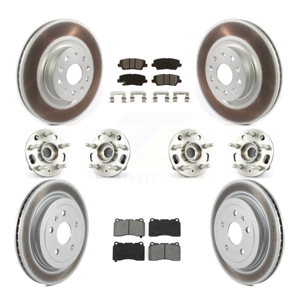 Kit de Rotor et de plaquettes de frein à disque revêtus de roulement de moyeu avant et arrière (10 pièces) pour Cadillac CT