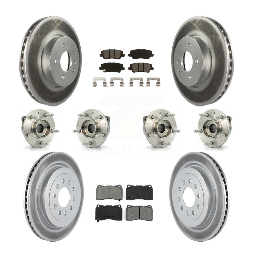 Kit de rotors et plaquettes de frein revêtus de roulement de moyeu avant et arrière (10 pièces) pour Cadillac ATS AW