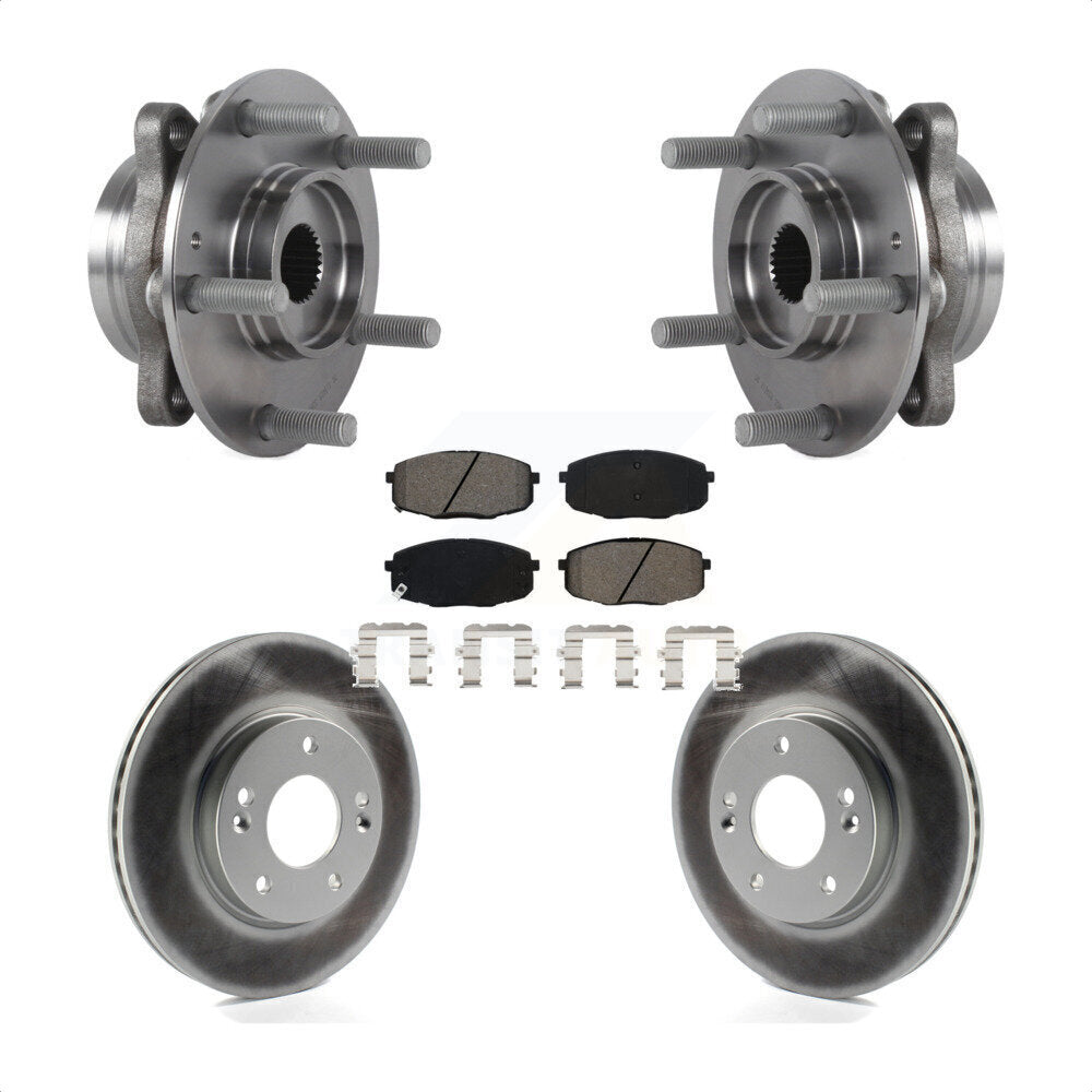 Kit de Rotor et plaquettes de frein revêtus de roulement de moyeu avant, pour Kia Forte Hyundai Elantra G
