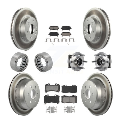 Kit de chaussures de plaquettes de Rotor de frein enduites de roulement de moyeu avant et arrière (10 pièces) pour Chevrolet GM