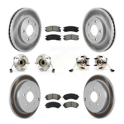 Kit de rotors et plaquettes de frein revêtus de roulement de moyeu avant et arrière (10 pièces) pour Buick Rendezvou