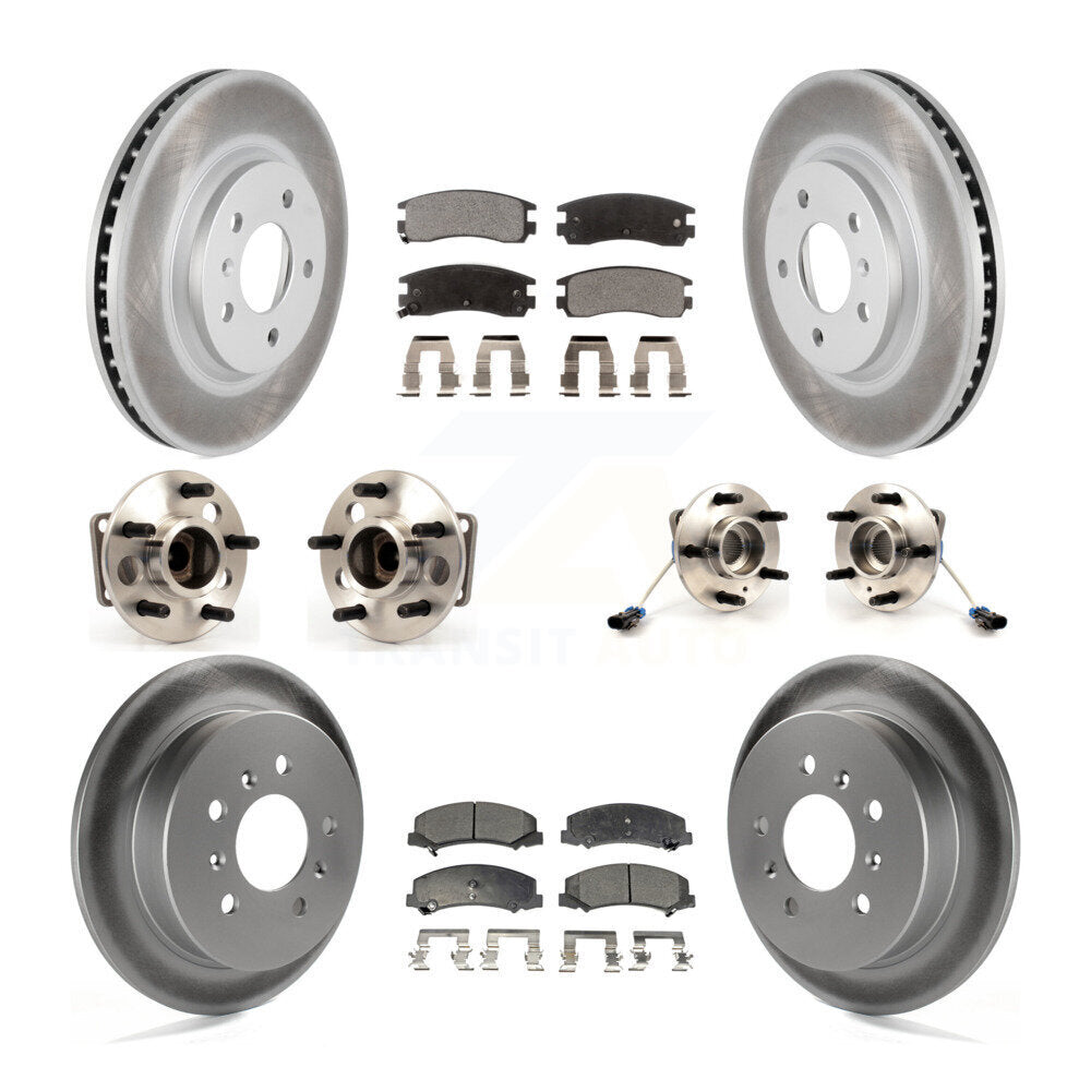 Kit de rotors et plaquettes de frein revêtus de roulement de moyeu avant et arrière (10 pièces) pour Chevrolet Impal