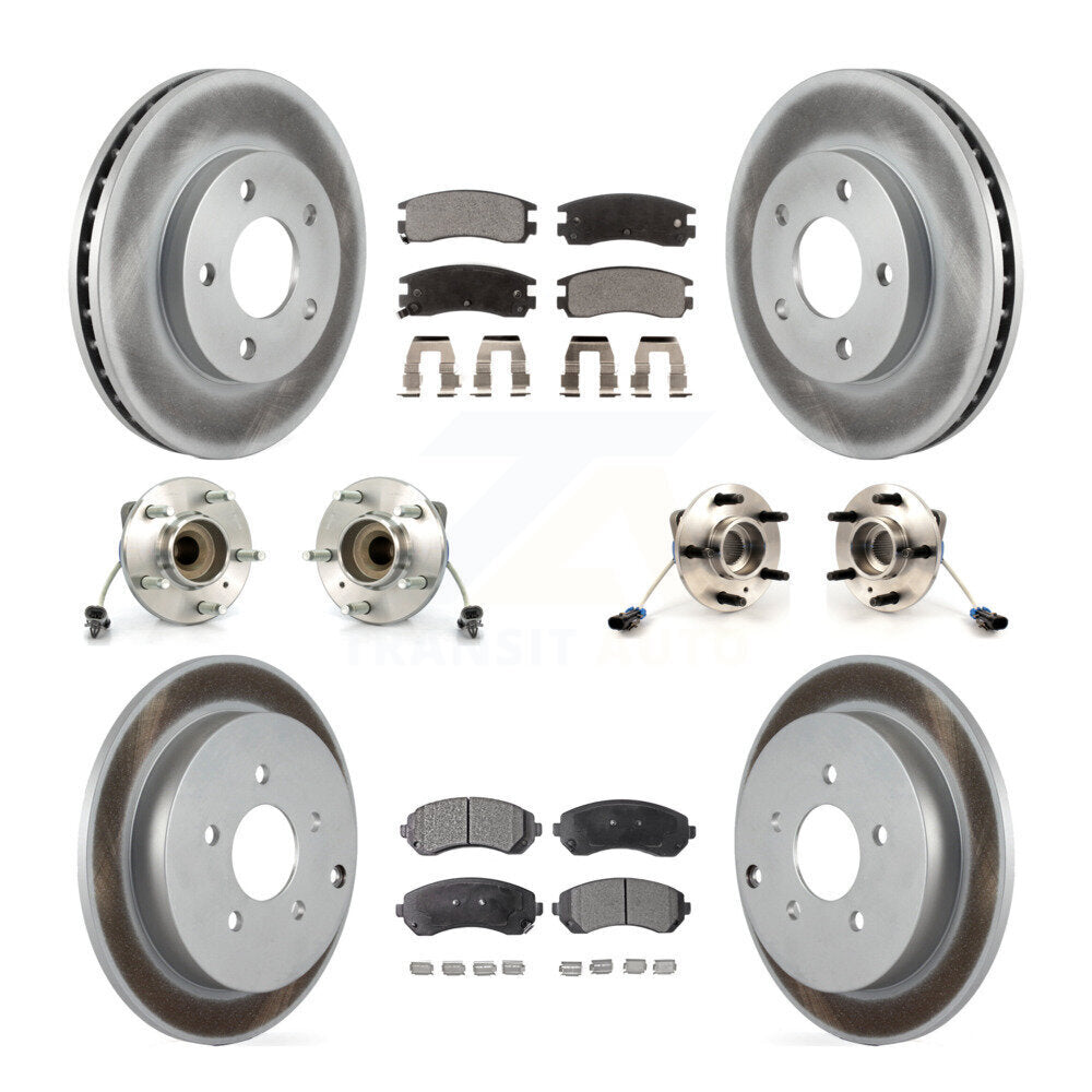 Kit de rotors et plaquettes de frein revêtus de roulement de moyeu avant et arrière (10 pièces) pour Buick Rendezvou