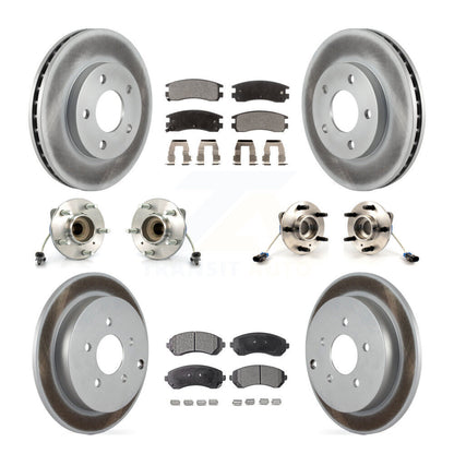 Kit de rotors et plaquettes de frein revêtus de roulement de moyeu avant et arrière (10 pièces) pour Buick Rendezvou