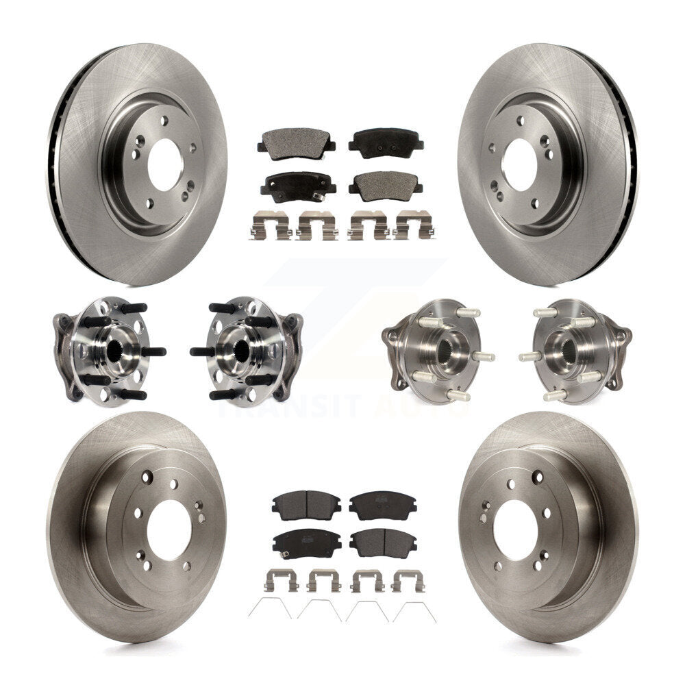 Kit de rotors et plaquettes de frein à disque, roulements de moyeu avant et arrière (10 pièces) pour Kia Sportage
