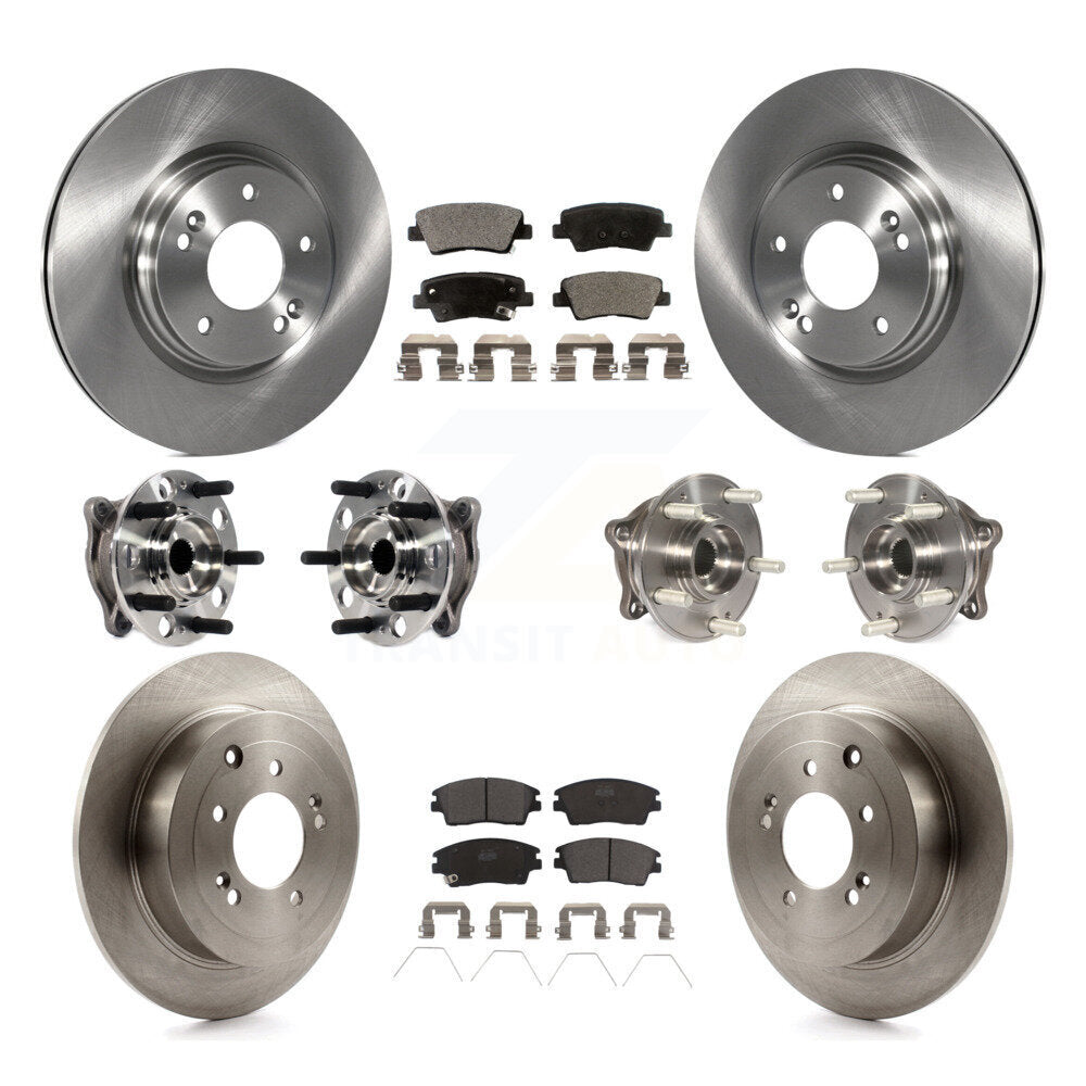 Kit de rotors et plaquettes de frein à disque, roulement de moyeu avant et arrière (10 pièces) pour Hyundai Tucson Ki