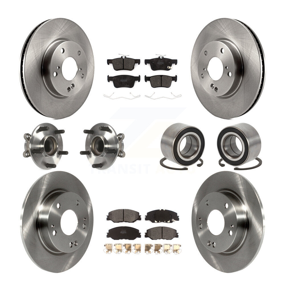 Kit de rotors et plaquettes de frein avec roulement de moyeu avant et arrière (10 pièces) pour Honda Insigh 2019 – 2022