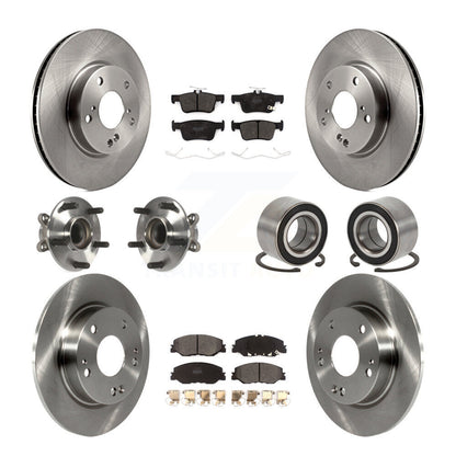 Kit de rotors et plaquettes de frein avec roulement de moyeu avant et arrière (10 pièces) pour Honda Insigh 2019 – 2022
