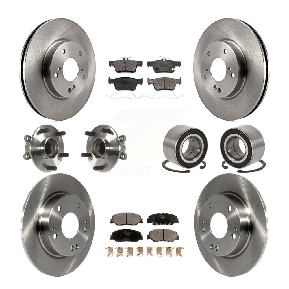 Kit de rotors et plaquettes de frein avec roulement de moyeu avant et arrière (10 pièces) pour Honda Insigh 2019 – 2022