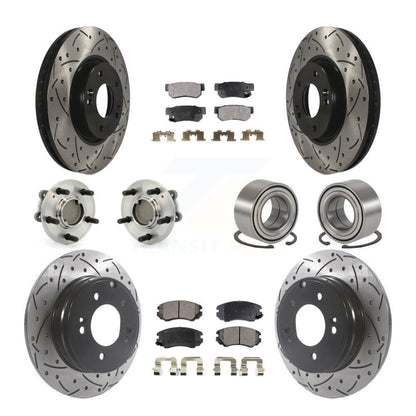 Kit de plaquettes de Rotor de frein à disque revêtu de roulement de moyeu avant et arrière (10 pièces) pour Hyundai Sonat