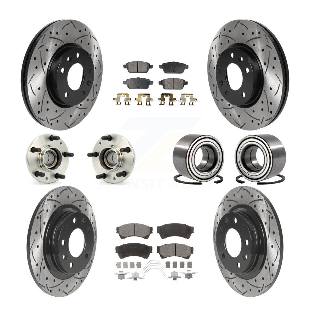 Kit de plaquettes de Rotor de frein revêtues de roulement de moyeu avant et arrière (10 pièces) pour Ford Fusion Mazda