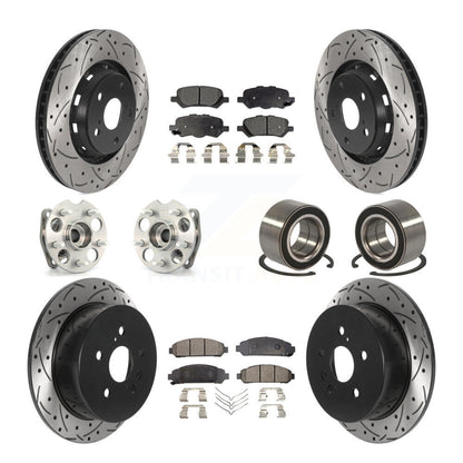 Kit de rotors et plaquettes de frein revêtus de roulement de moyeu avant et arrière (10 pièces) pour Toyota Venza AW