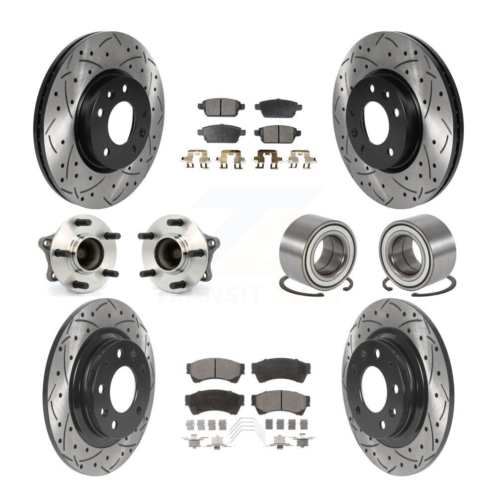 Kit de plaquettes de rotor de frein enduites de roulement de moyeu avant et arrière (10 pièces) pour Mazda 6 3.7 09-13
