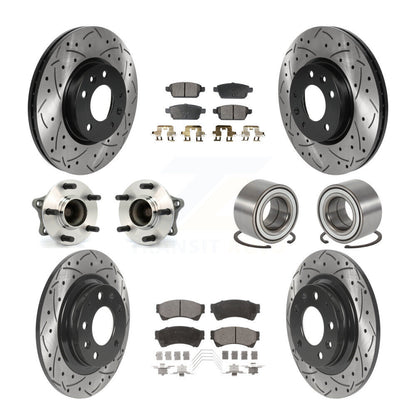 Kit de plaquettes de rotor de frein enduites de roulement de moyeu avant et arrière (10 pièces) pour Mazda 6 3.7 09-13