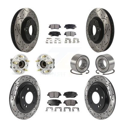 Kit de plaquettes de rotor de frein, roulement de moyeu avant et arrière (10 pièces) pour Kia Optima 2.4 13-15