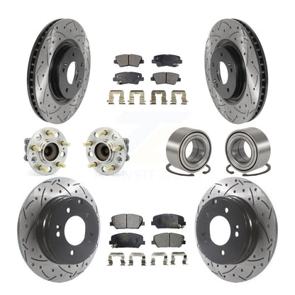 Kit de rotor et de plaquettes de frein revêtus de roulement de moyeu avant et arrière (10 pièces) pour Kia Optima 2.0