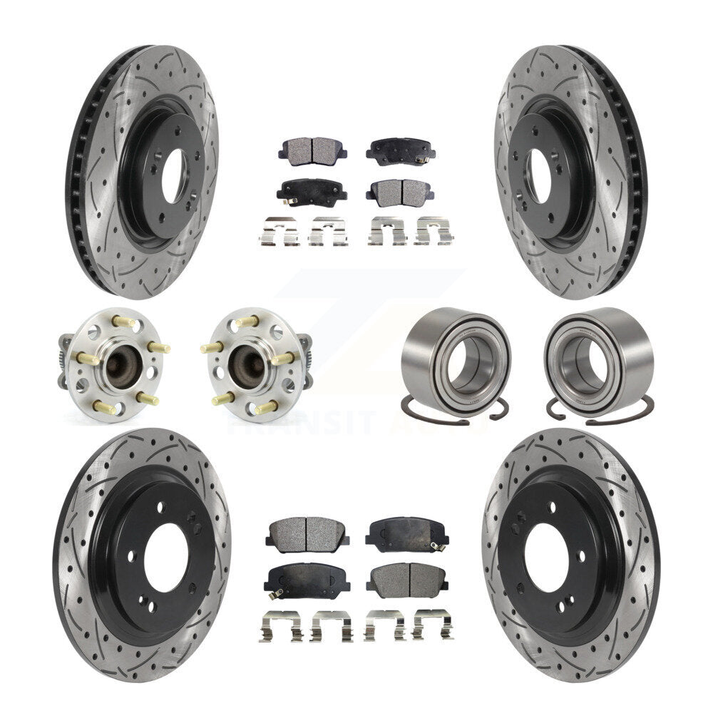 Kit de plaquettes de rotor de frein, roulement de moyeu avant et arrière (10 pièces) pour Kia Optima 2.0 13-15