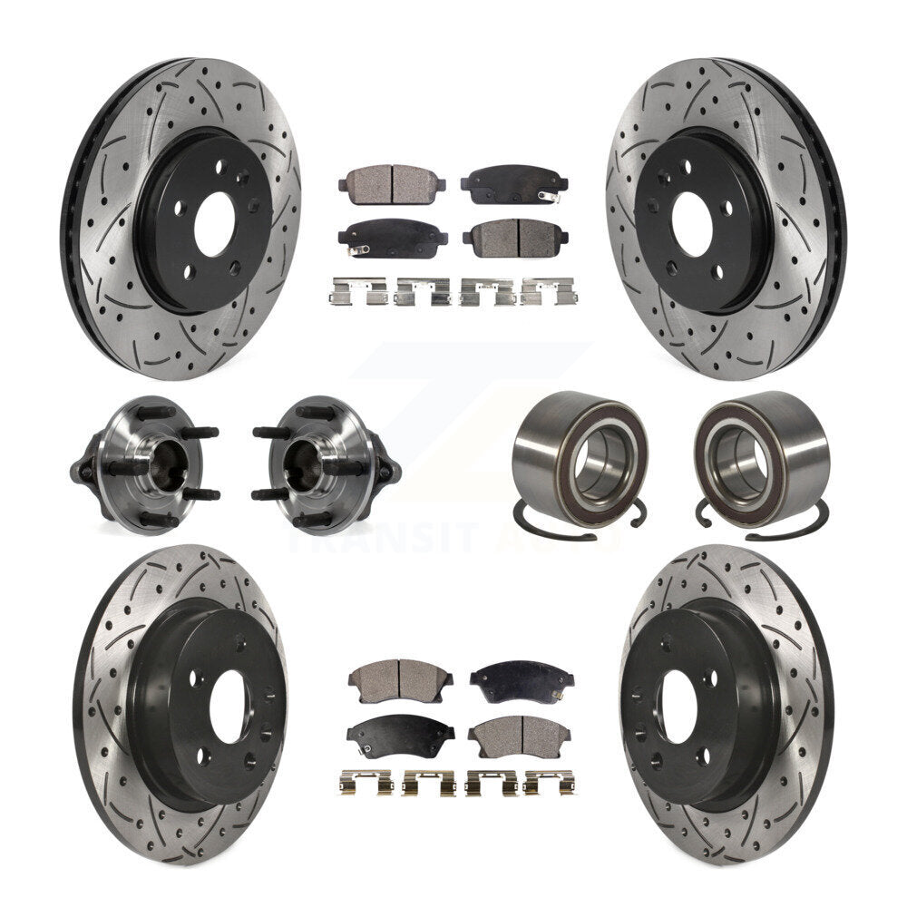 Kit de plaquettes de rotor de frein enduites de roulement de moyeu avant et arrière (10 pièces) pour Chevrolet Sonic R