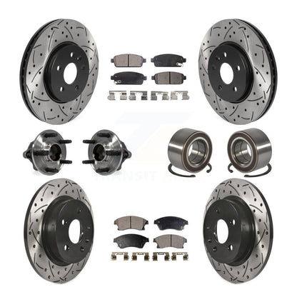 Kit de plaquettes de rotor de frein enduites de roulement de moyeu avant et arrière (10 pièces) pour Chevrolet Sonic R