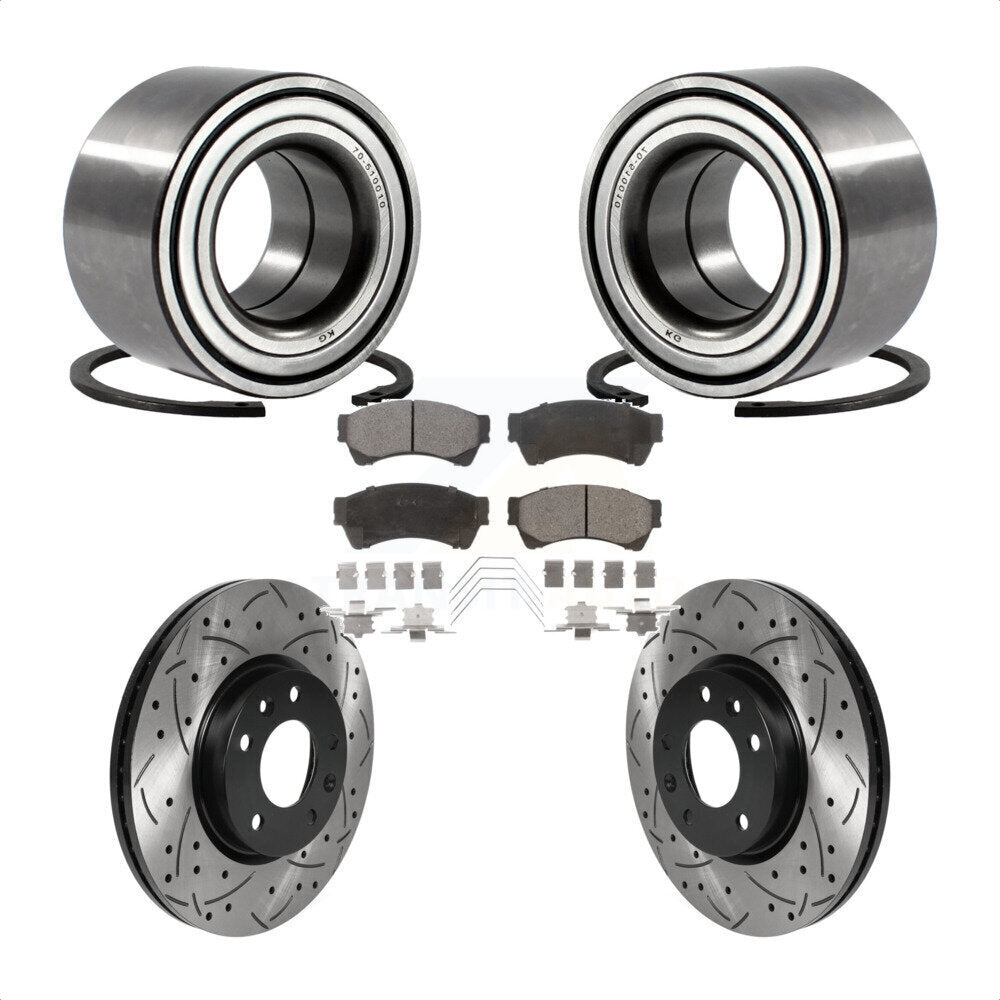 Kit de plaquettes de Rotor de frein, roulement de roue avant, fente percée, pour Ford Fusion Mazda 6 MK