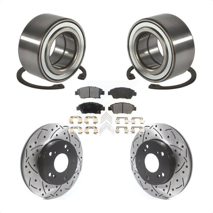 Kit de plaquettes de Rotor de frein, roulement de roue avant, fente de perçage, pour Honda Civic Si 2004