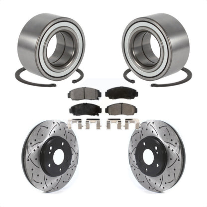 Kit de rotor et de plaquettes de frein à fente percé avec roulement de roue avant pour Acura TL C