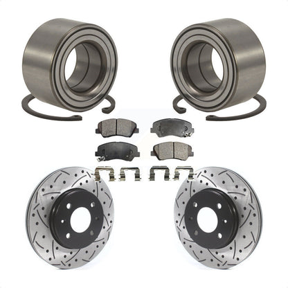 Kit de plaquettes de Rotor de frein, fente de perçage, roulement de roue avant, pour Hyundai Accen 2012 – 2017