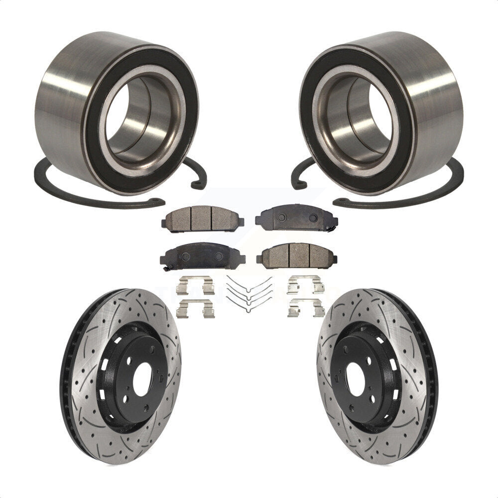 Kit de plaquettes de Rotor de frein, roulement de roue avant, fente percée, pour Toyota Venz 2009 – 2016