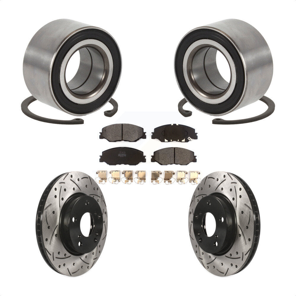 Kit de plaquettes de Rotor de frein, roulement de roue avant, fente percée, pour Honda Insigh 2019 – 2022