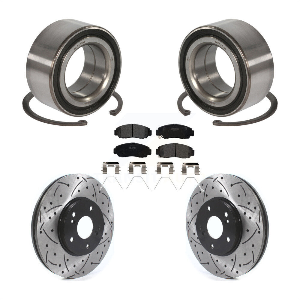 Kit de plaquettes de Rotor de frein, roulement de roue avant, fente percée, pour Honda Accord Acura TS