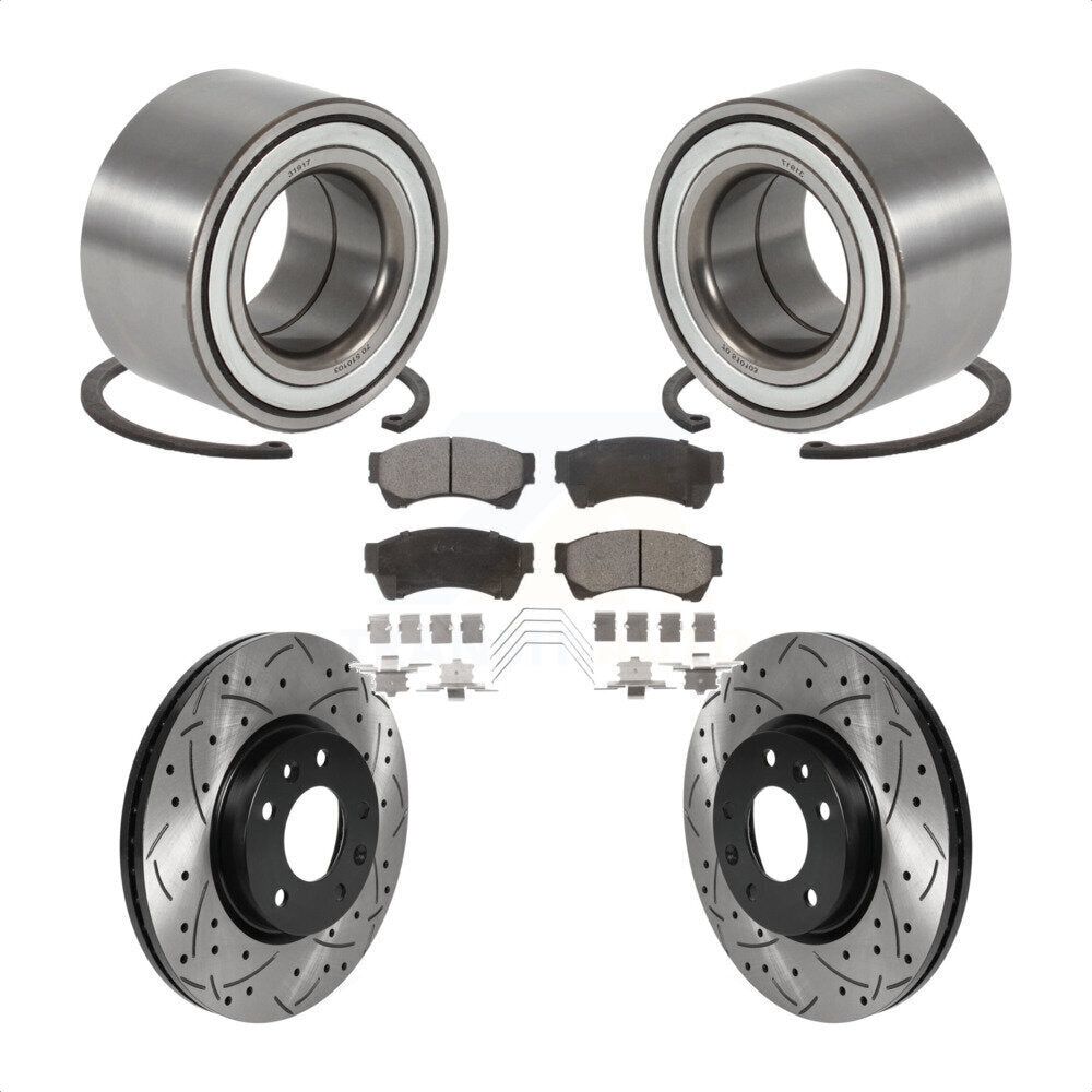 Kit de plaquettes de Rotor de frein à fente percée, roulement de roue avant pour Mazda 6 2009 2013 3.7