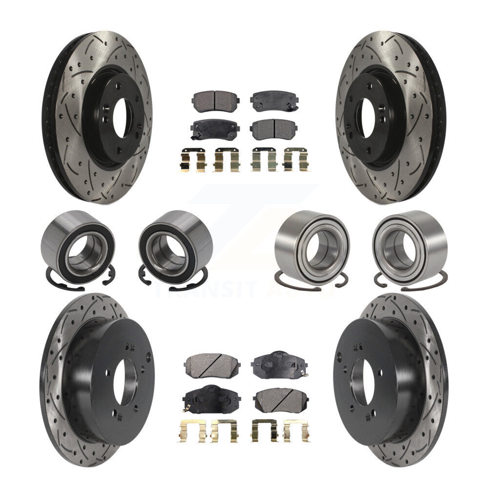Kit de plaquettes de Rotor de frein à disque revêtu de roulement avant et arrière (10 pièces) pour Hyundai Tucson Ki