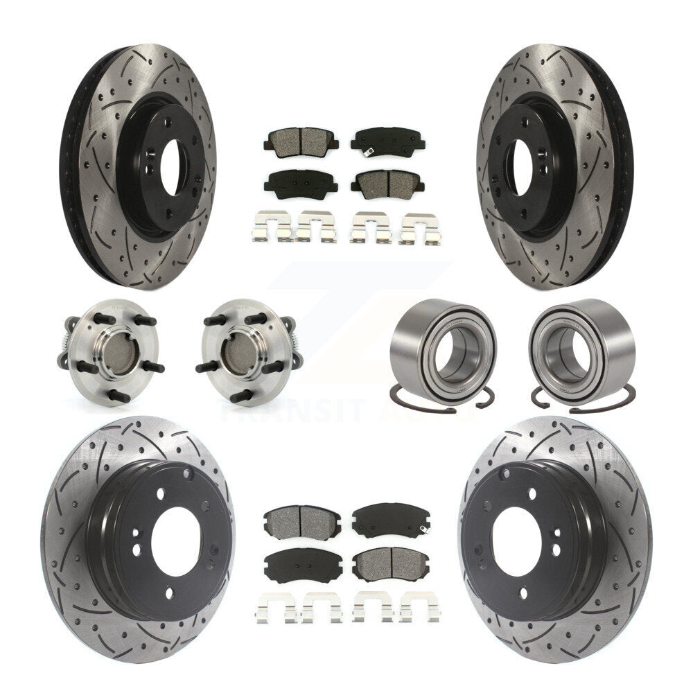 Kit de plaquettes de Rotor de frein à disque revêtu de roulement de moyeu avant et arrière (10 pièces) pour Hyundai Sonat