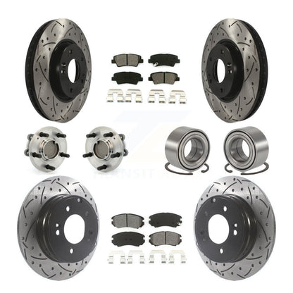 Kit de plaquettes de Rotor de frein à disque revêtu de roulement de moyeu avant et arrière (10 pièces) pour Hyundai Sonat