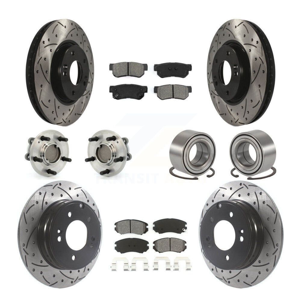 Kit de plaquettes de Rotor de frein à disque revêtu de roulement de moyeu avant et arrière (10 pièces) pour Hyundai Sonat