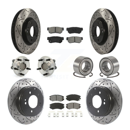 Kit de plaquettes de Rotor de frein à disque revêtu de roulement de moyeu avant et arrière (10 pièces) pour Hyundai Sonat