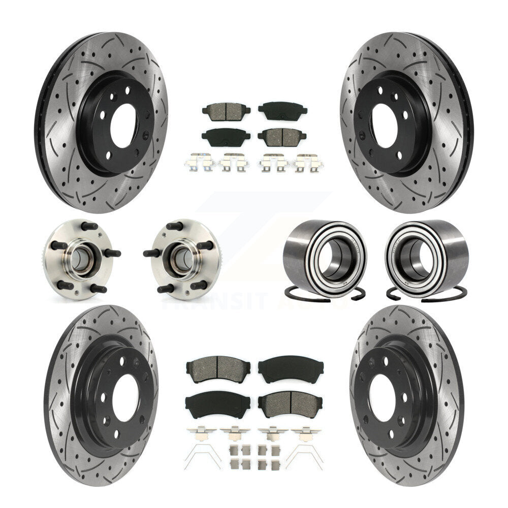 Kit de plaquettes de Rotor de frein revêtues de roulement de moyeu avant et arrière (10 pièces) pour Ford Fusion Mazda