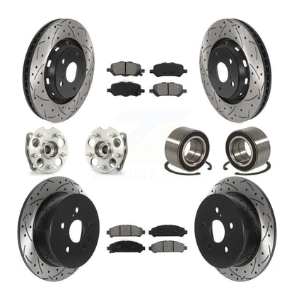 Kit de rotors et plaquettes de frein revêtus de roulement de moyeu avant et arrière (10 pièces) pour Toyota Venza AW