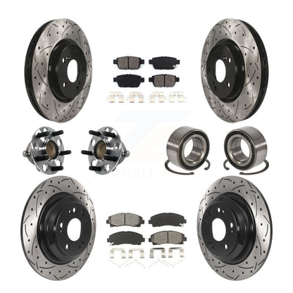 Kit de rotors et plaquettes de frein à disque revêtus de roulement de moyeu avant et arrière (10 pièces) pour Acura T