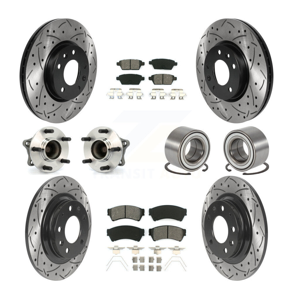 Kit de plaquettes de rotor de frein enduites de roulement de moyeu avant et arrière (10 pièces) pour Mazda 6 3.7 09-13