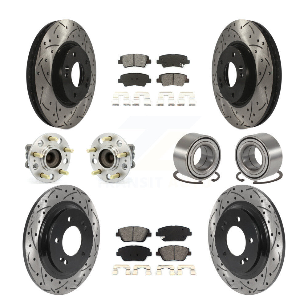 Kit de plaquettes de rotor de frein, roulement de moyeu avant et arrière (10 pièces) pour Kia Optima 2.4 13-15