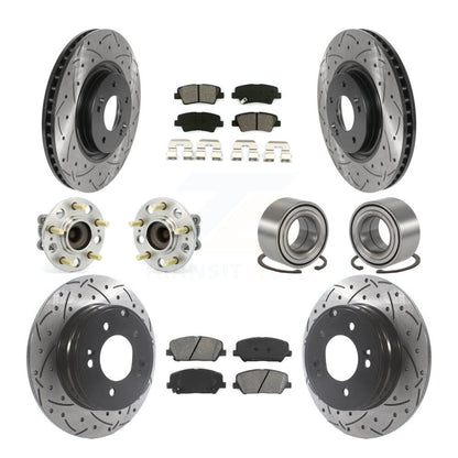 Kit de rotor et de plaquettes de frein revêtus de roulement de moyeu avant et arrière (10 pièces) pour Kia Optima 2.0