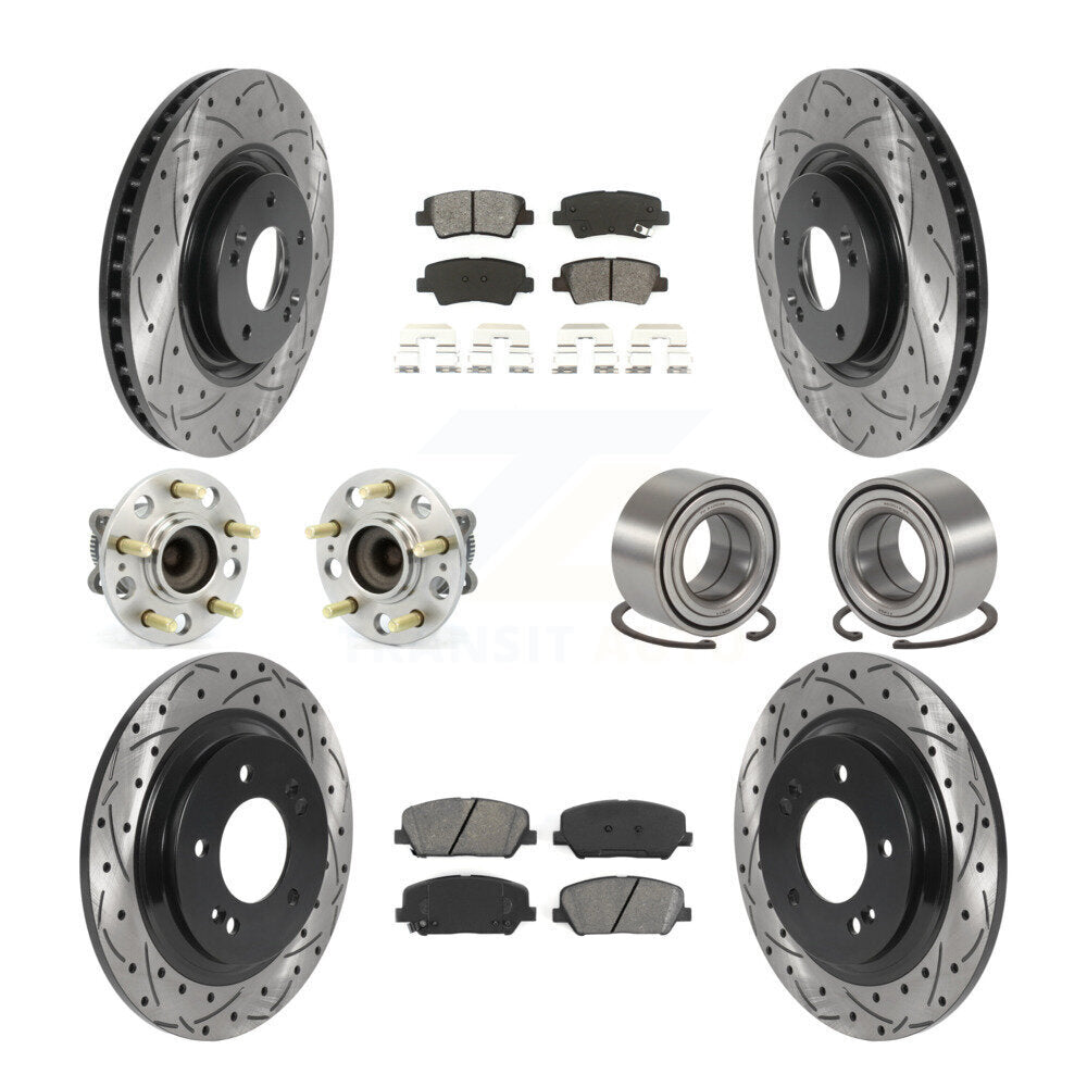 Kit de plaquettes de rotor de frein, roulement de moyeu avant et arrière (10 pièces) pour Kia Optima 2.0 13-15