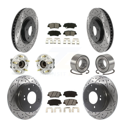 Kit de plaquettes de rotor de frein à disque revêtues de roulement de moyeu avant et arrière (10 pièces) pour Hyundai Azer