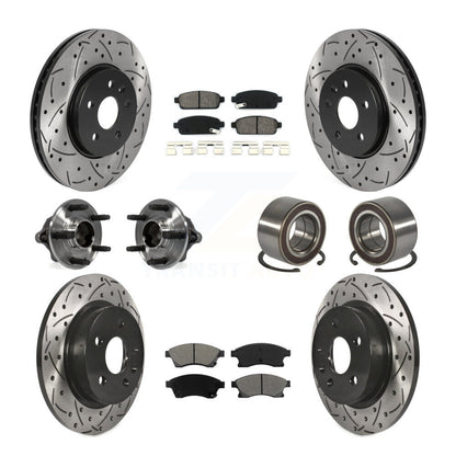 Kit de plaquettes de rotor de frein enduites de roulement de moyeu avant et arrière (10 pièces) pour Chevrolet Sonic R